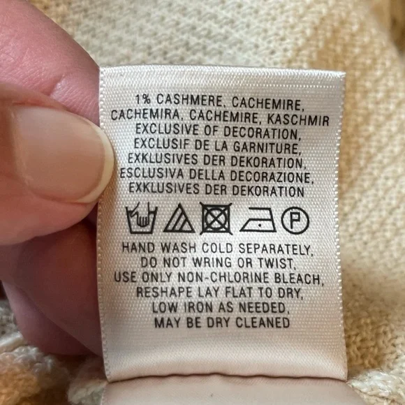 ANTHROPOLOGIE Knitted & Knotted Ivory Cardigan Felt Leaf Cashmere Cotton NWT - Picture 16 of 16